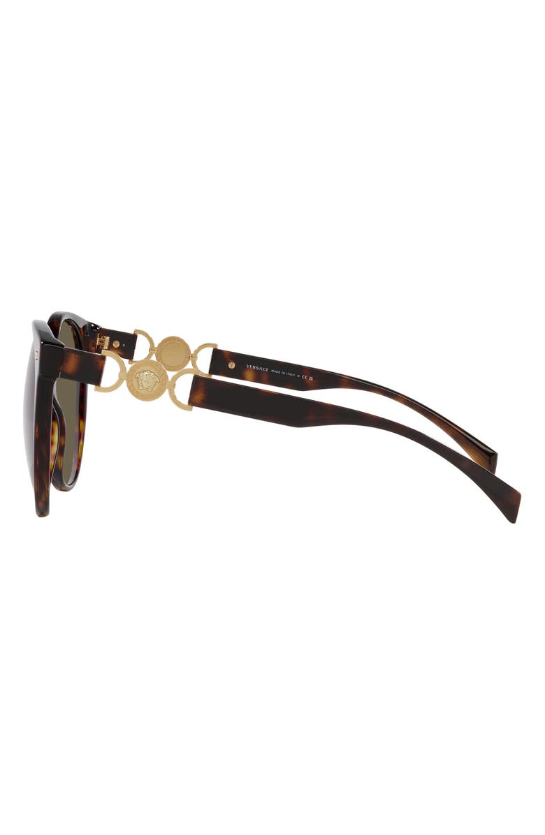 Versace 55mm Round Sunglasses, Alternate, color, Havana