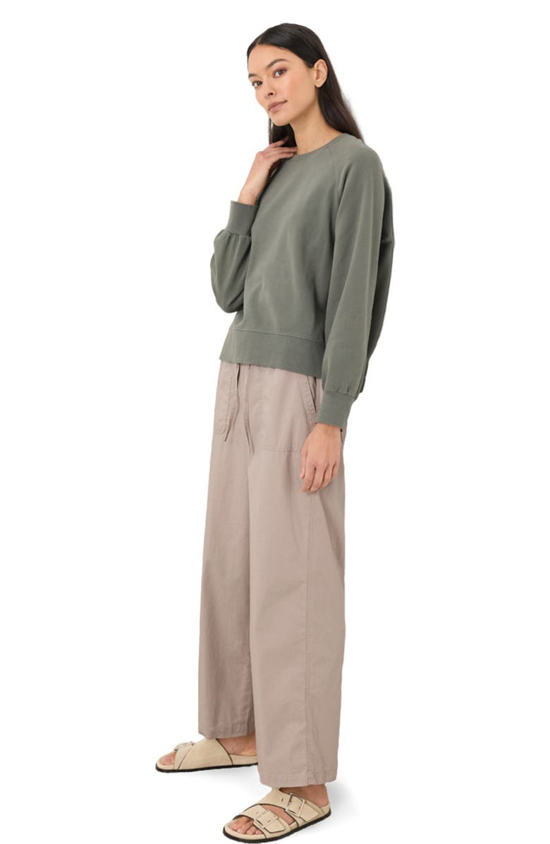Pact Organic Cotton Stretch Poplin Wide Leg Pant, Alternate, color, Oyster