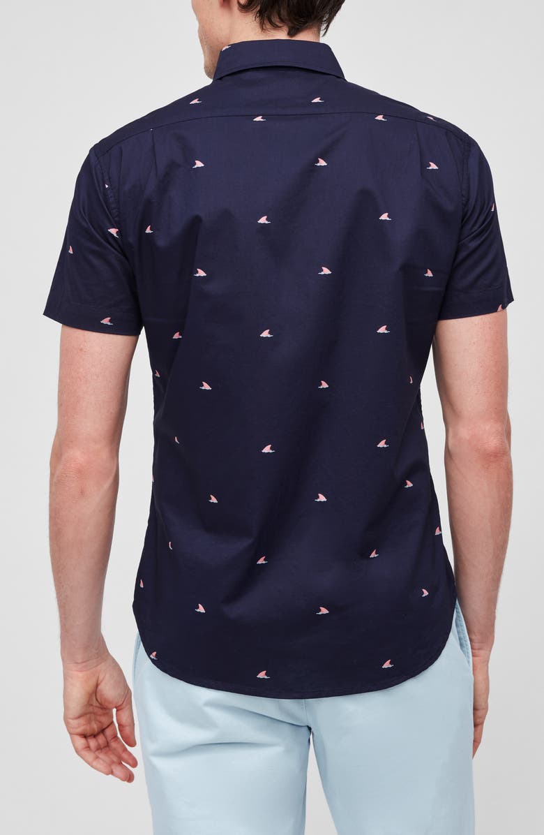 Bonobos Riviera Slim Fit Shark Fin Short Sleeve Button-Down Shirt, Alternate, color, 