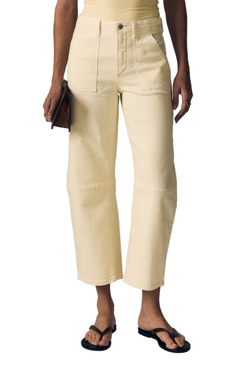 High Waist Barrel Jeans (Lemon Yellow) (Petite)