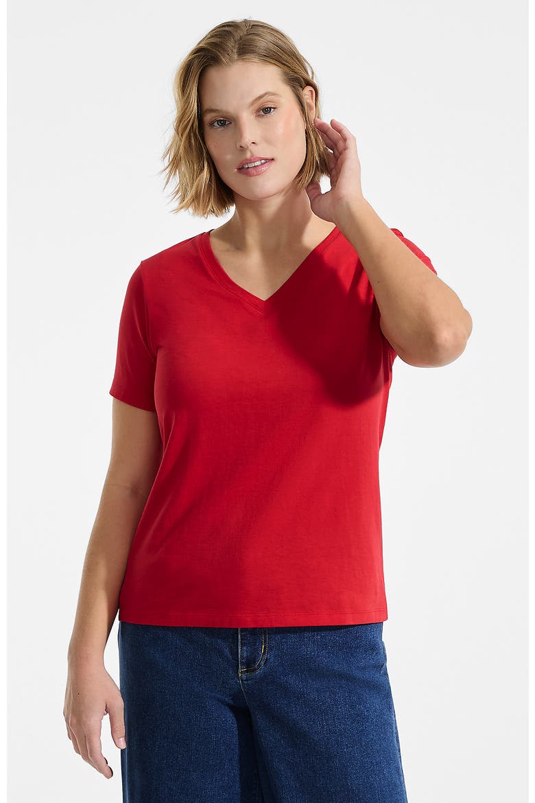Supima Cotton V-Neck T-Shirt, Main, color, Compass Red