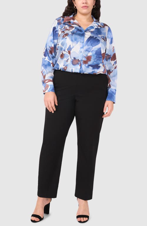 Halogenr Halogen(r) Print Button-up Shirt In Blue Fog