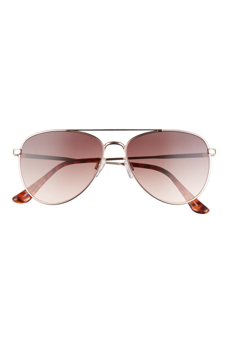 55mm Gradient Aviator Sunglasses, Main, color, GOLD
