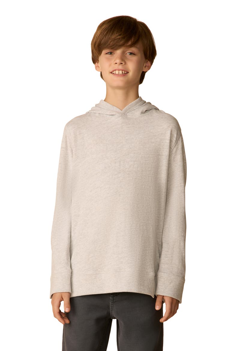 Kids' Slub Cotton Hoodie, Main, color, LIGHT GREY HEATHER