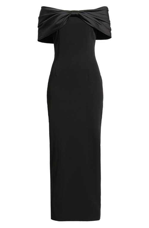Sonya Moda Belluno Off The Shoulder Column Gown In Black