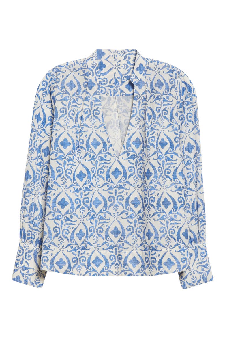 Freya Floral Embroidered Cotton Top, Alternate, color, MYKONOS