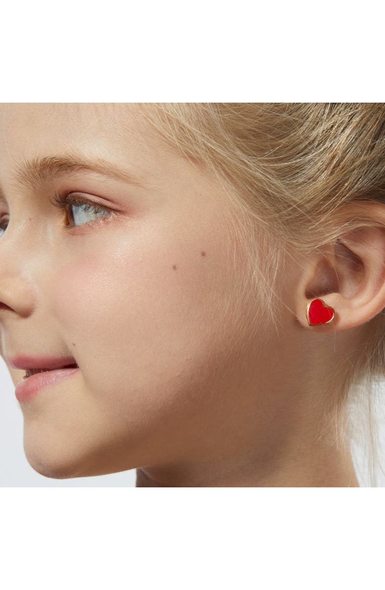 Anna Zuckerman Petit Love Studs in Red, Alternate, color, Red
