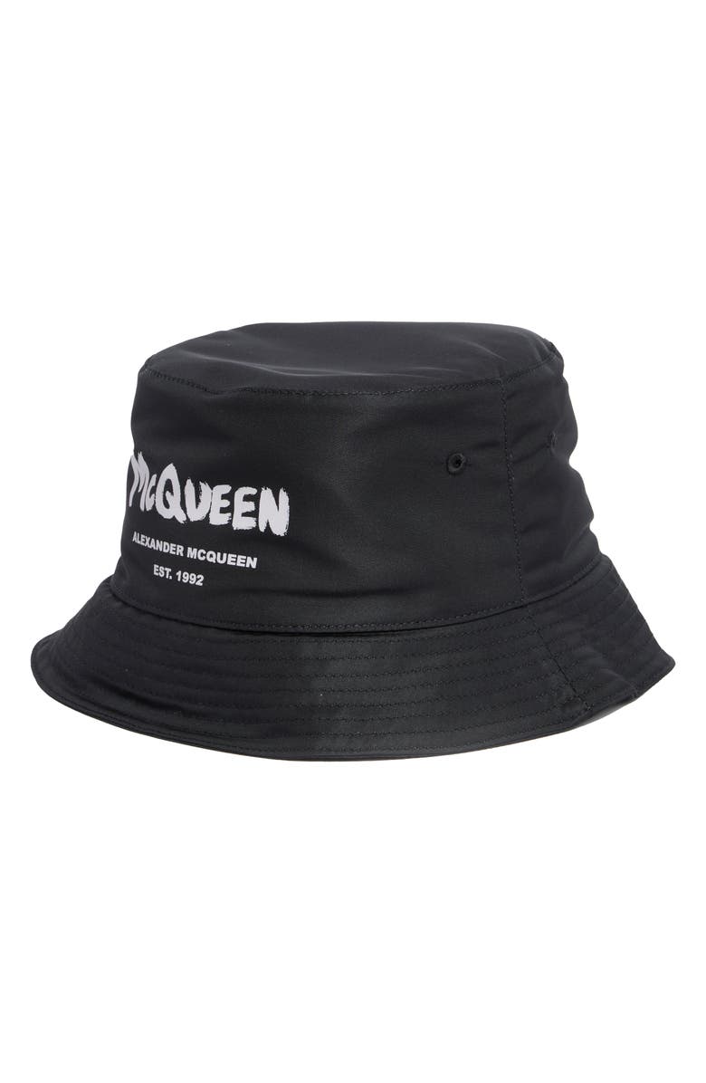 McQueen Bucket Hat, Main, color, Black Ivory