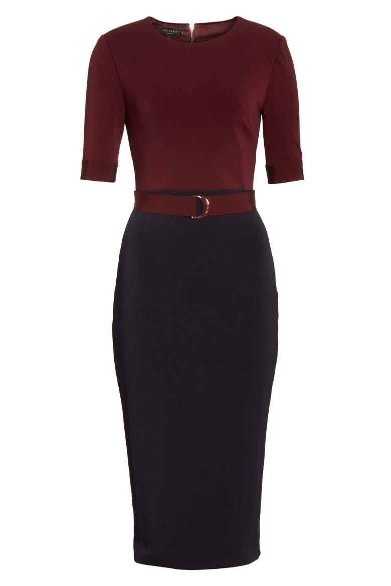 Wandee Ponte Body-Con Dress, Alternate, color, NAVY