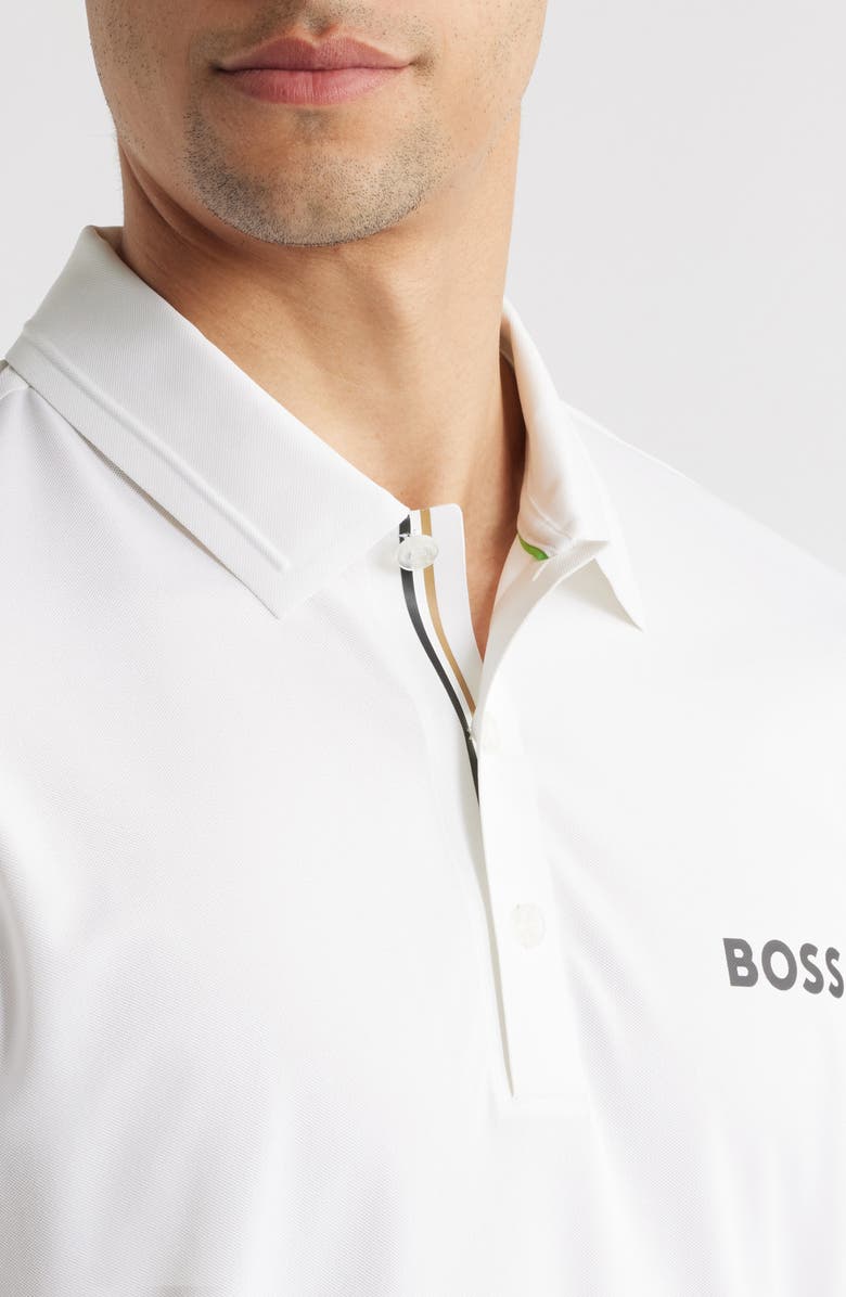 BOSS Patteo Slim Fit Active Polo, Alternate, color, White