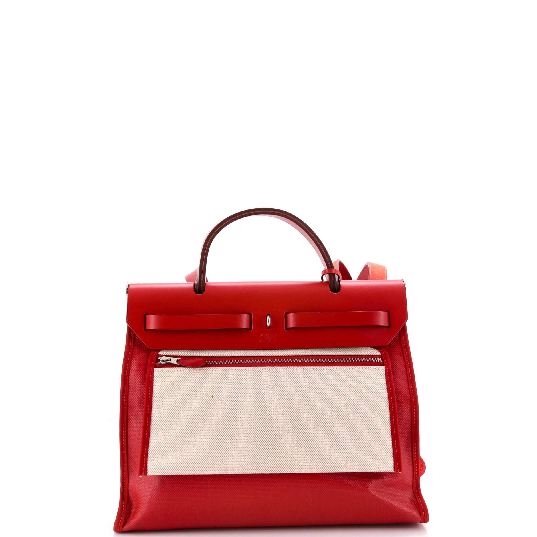 Herbag Zip Berline Vache Canvas and Leather 31, Alternate, color, Red
