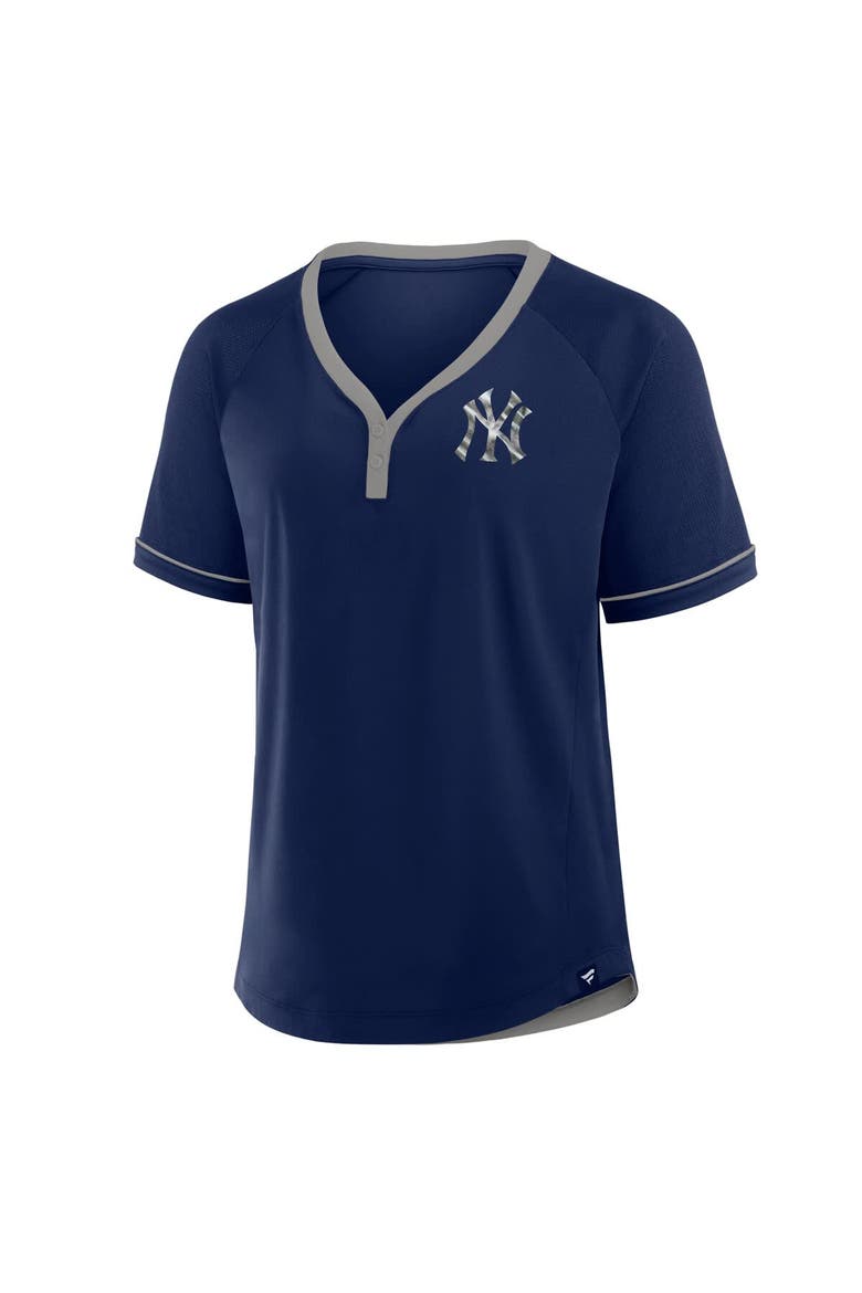 Women's Fanatics Navy New York Yankees League Diva Star Raglan V-Neck T-Shirt, Alternate, color, Navy