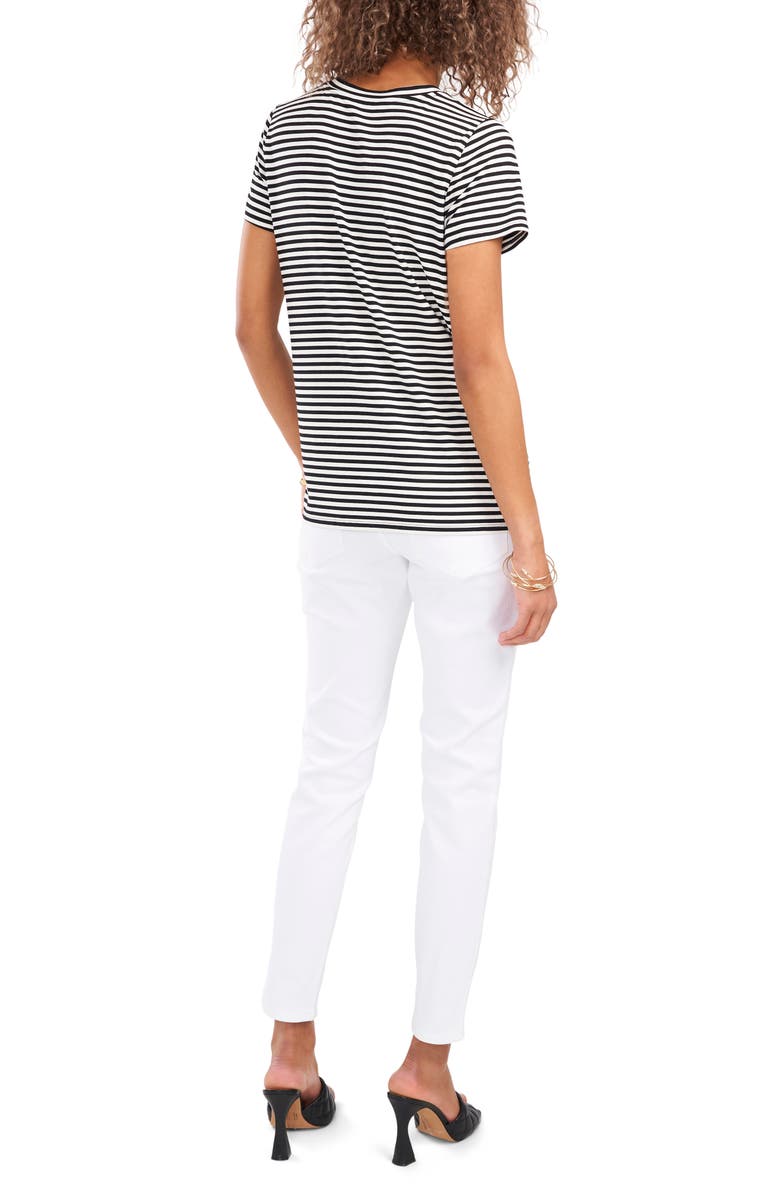 Vince Camuto Polished Stripe Crewneck T-Shirt, Alternate, color, 