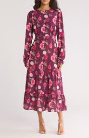 AREA STARS Bouquet Long Sleeve Maxi Dress