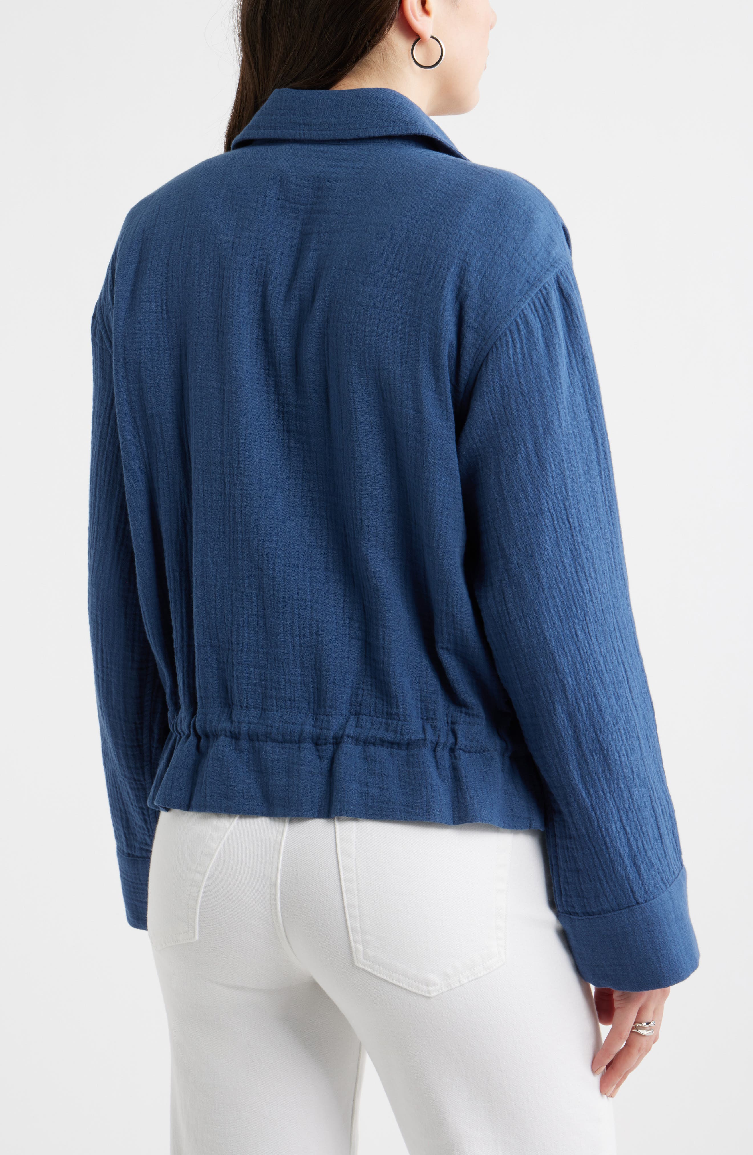 Женские Caslon® Cotton Gauze Utility Jacket — фото 3