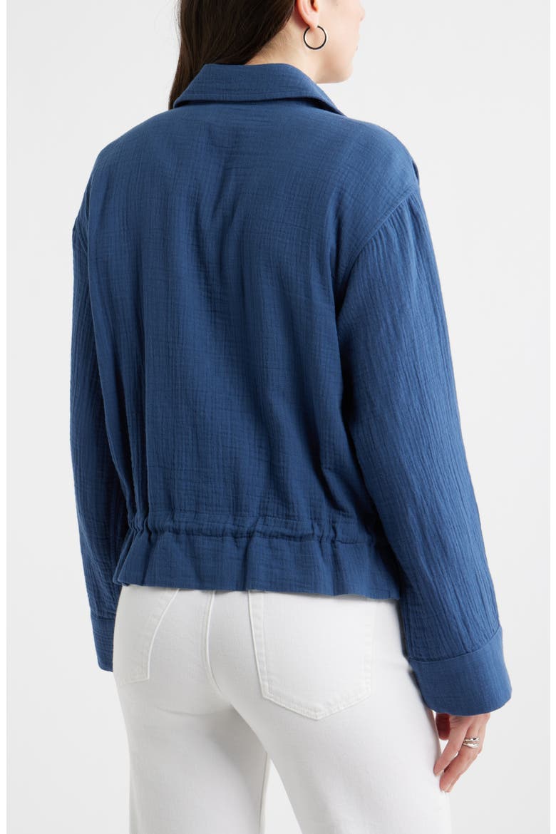 Cotton Gauze Utility Jacket, Alternate, color, NAVY DENIM