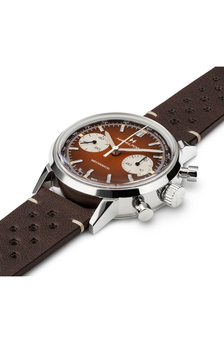 Hamilton American Classic Intra‑Matic Bracelet Watch, Alternate, color, Red