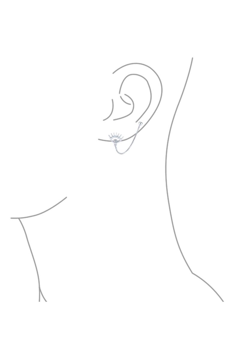 BLING JEWELRY Sterling Silver CZ Draped Double Piercing Earring, Alternate, color, 