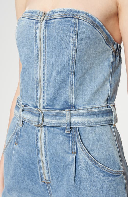 Bayeas Annesa Strapless Denim Jumpsuit In Blue