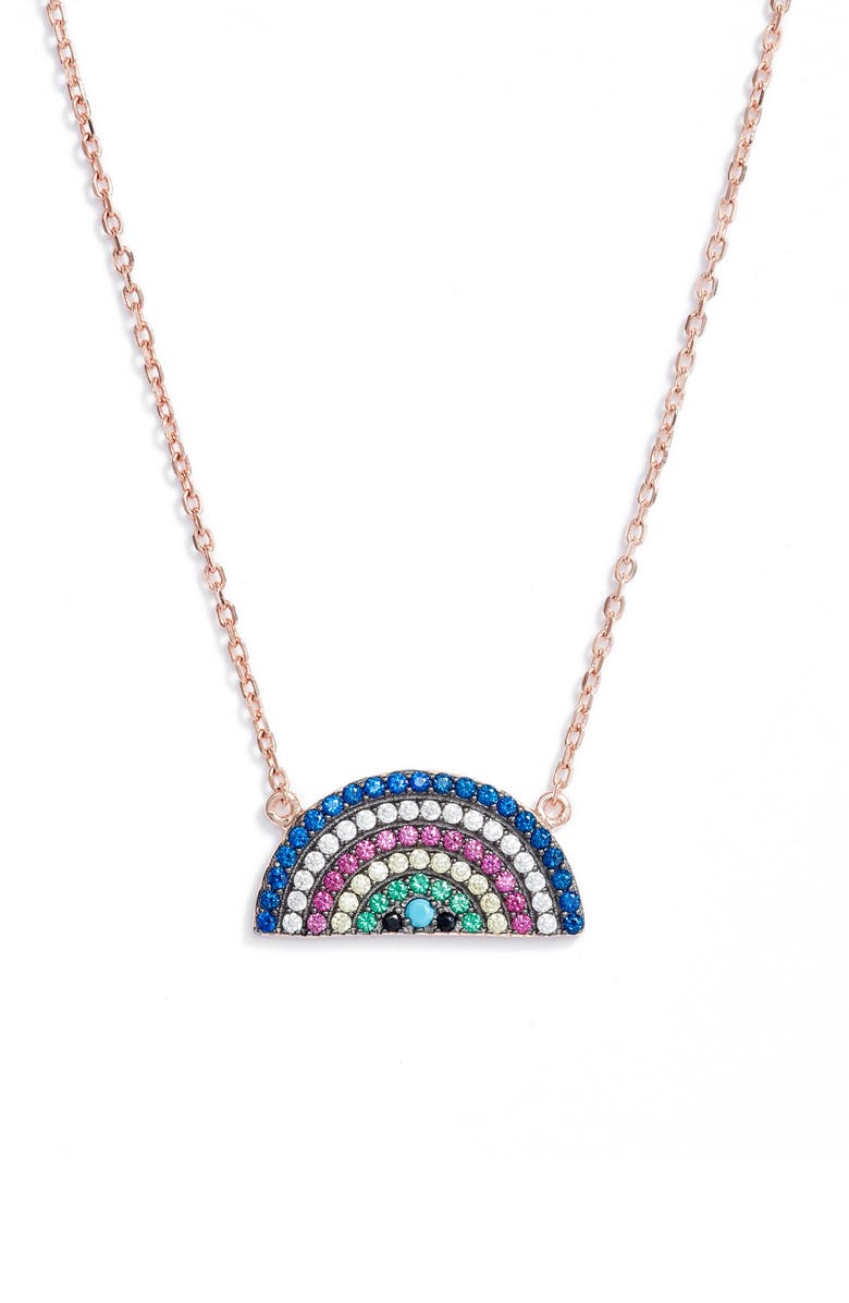 Knotty Rainbow Charm Pendant Necklace, Main, color,