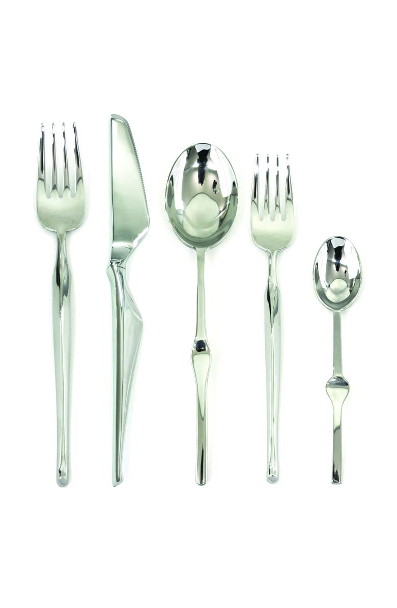 Mepra Ergonomica Flatware Set with H/H Knives - 5 Pieces, Main, color, Silver