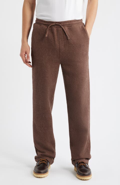 Sorrento Pinstripe Cotton & Linen Drawstring Pants