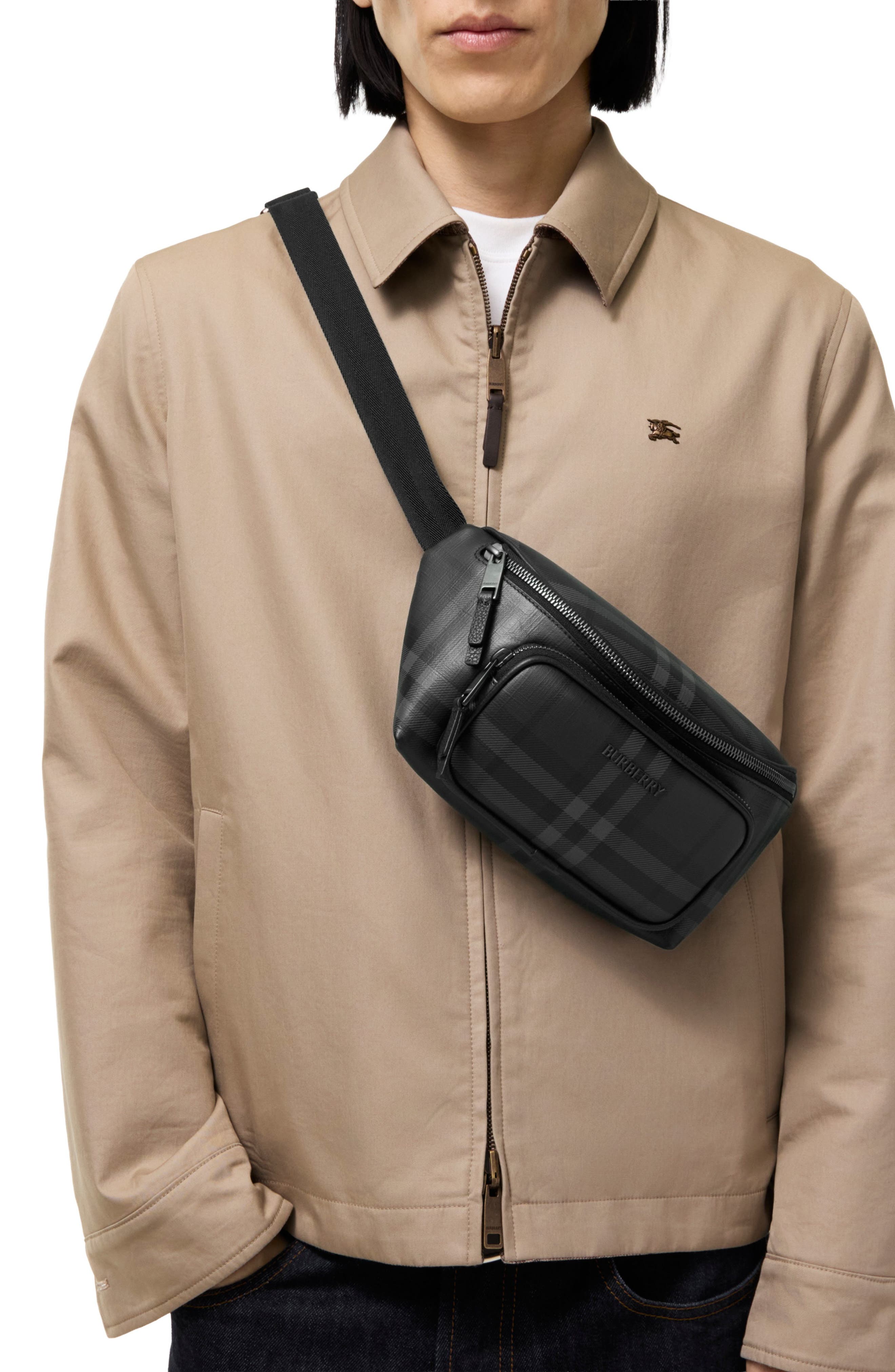 Iron Check Belt Bag, Alternate, color, IRON