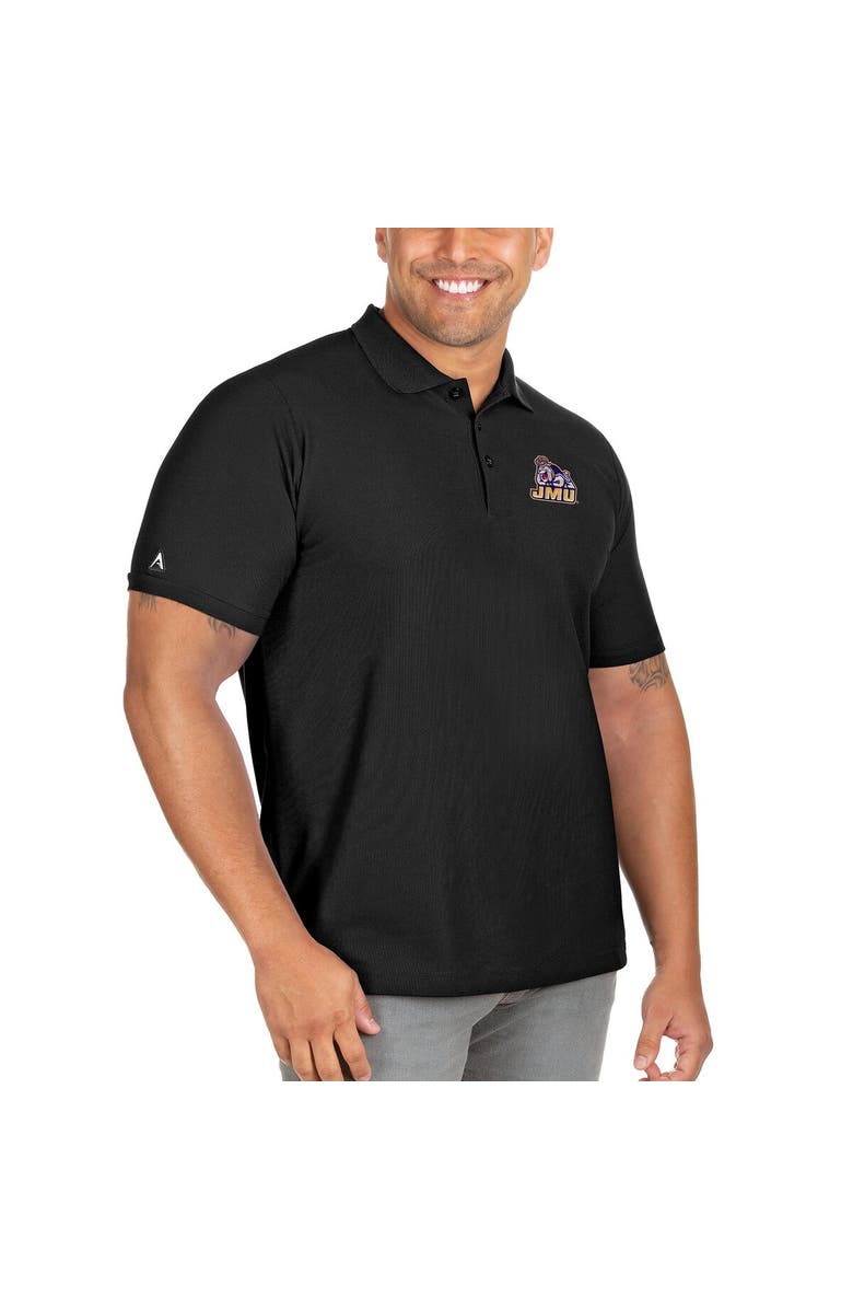 ANTIGUA Men's Antigua Black James Madison Dukes Big & Tall Legacy Pique Polo, Alternate, color, 