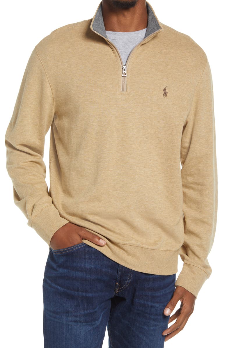 Polo Ralph Lauren Men's Double Knit Jersey Half Zip Pullover, Main, color, 