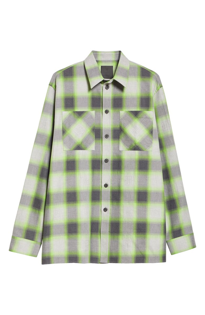 Givenchy Plaid Oversize Button-Up Shirt, Alternate, color,