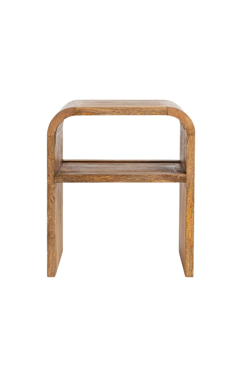 Olive Grove Waterfall Edge End Table with Shelf, Alternate, color, Natural