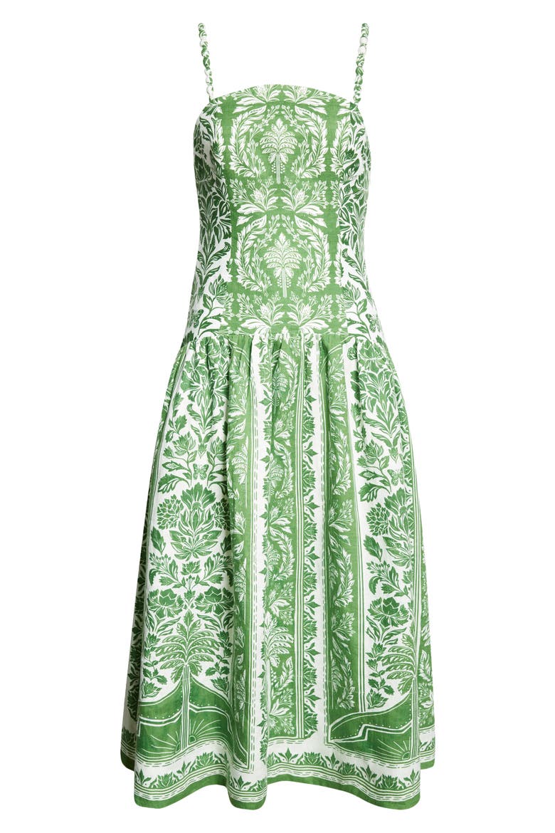 Delicate Tapestry Midi Dress, Alternate, color, GREEN