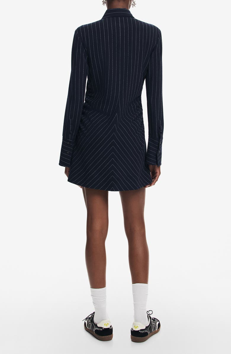 Desigual Pinstripe Long Sleeve Minidress, Alternate, color,