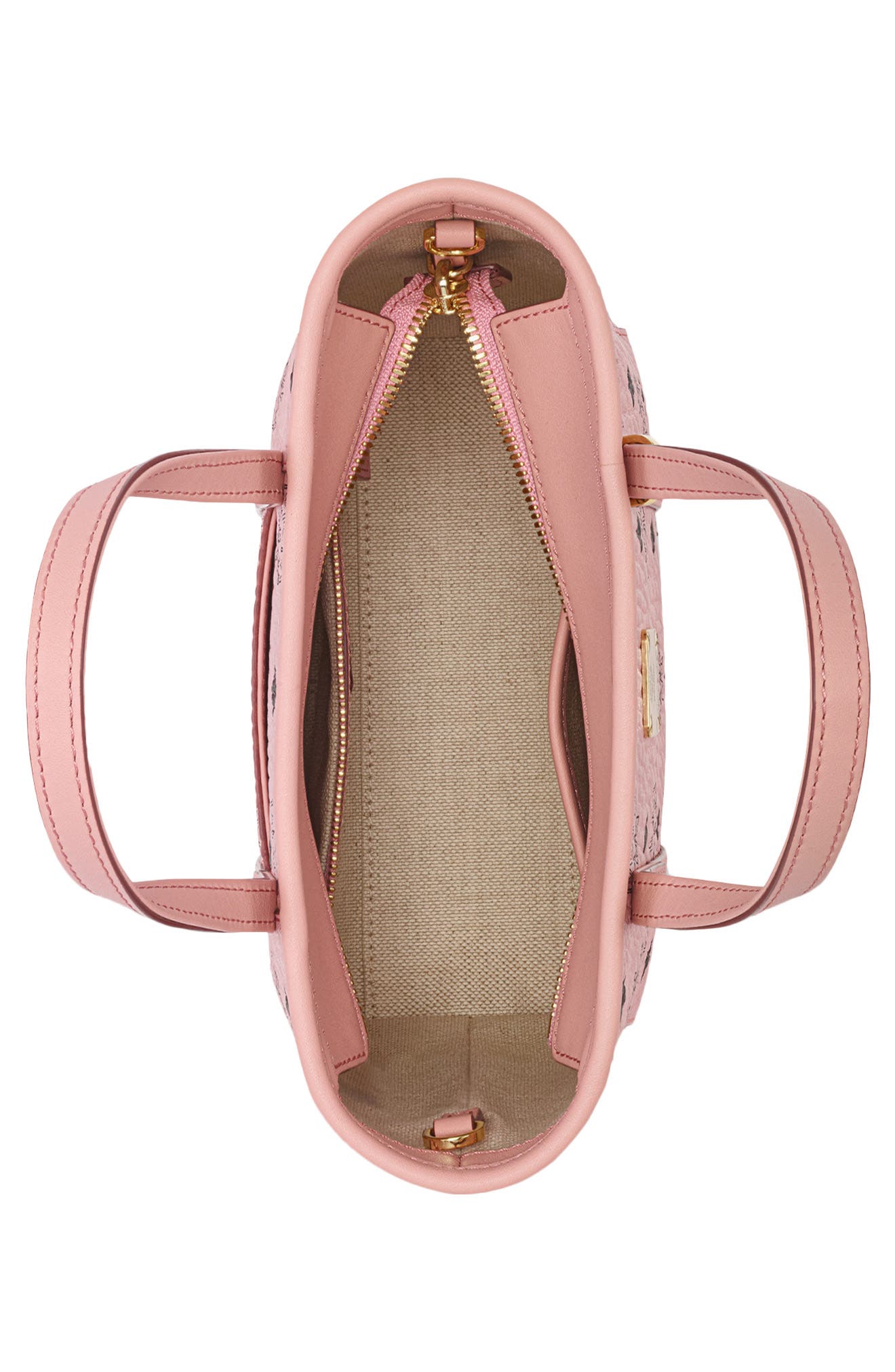 MCM Mini Toni Visetos Coated Canvas Top Handle Shopper Bag, Alternate, color, Soft Pink