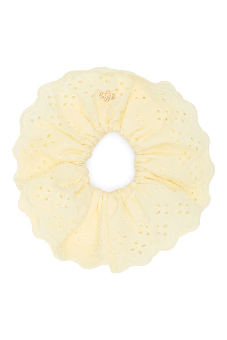 Arden Eyelet Scrunchie, Main, color, YELLOW