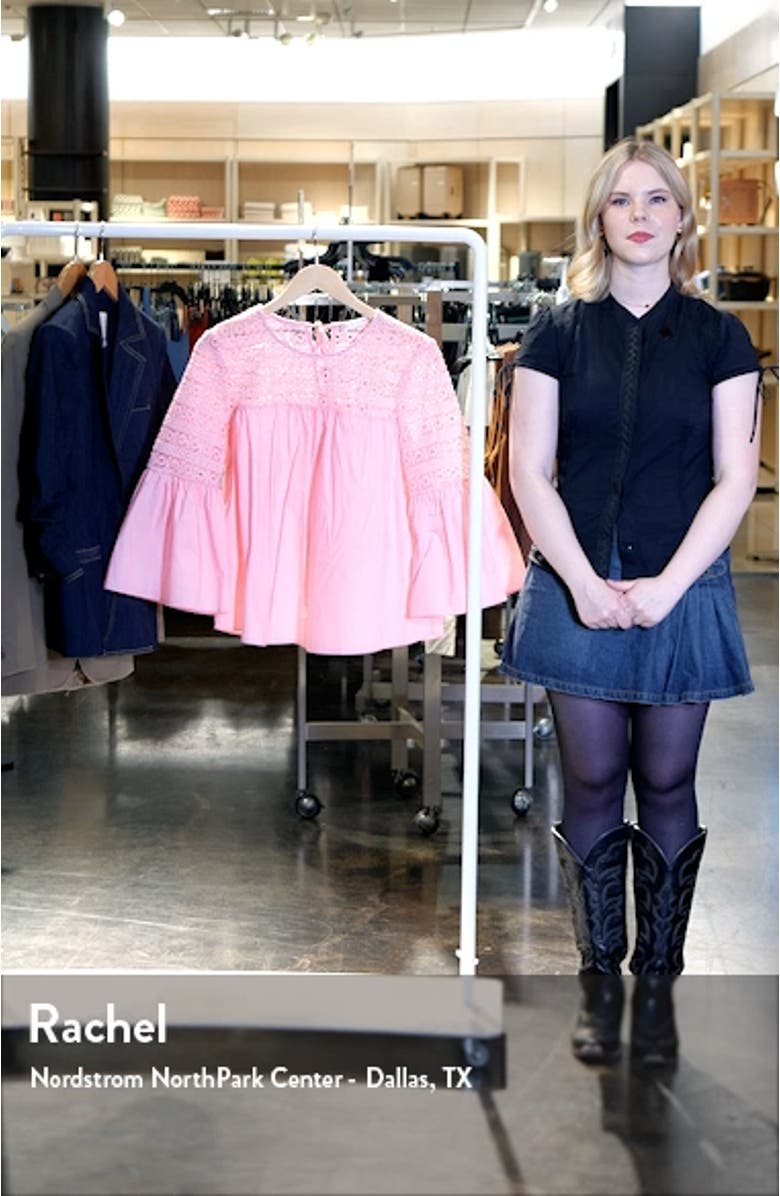 Bell Sleeve Lace Poplin Blouse, sales video thumbnail