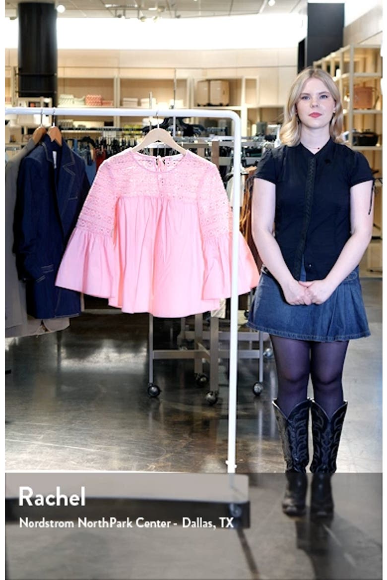 Bell Sleeve Lace Poplin Blouse video