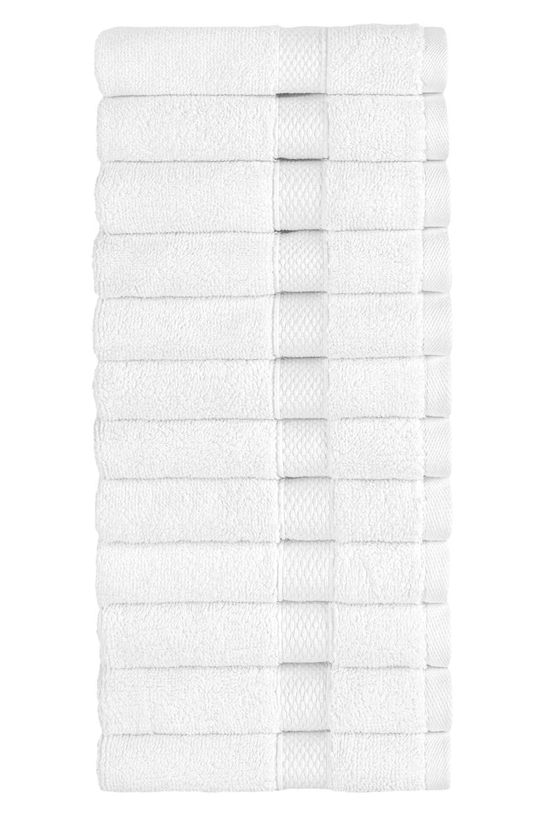 12-Pack Anovia Cotton Washcloths, Alternate, color, WHITE