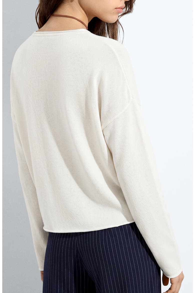 V-Neck Sweater, Alternate, color, WHITE