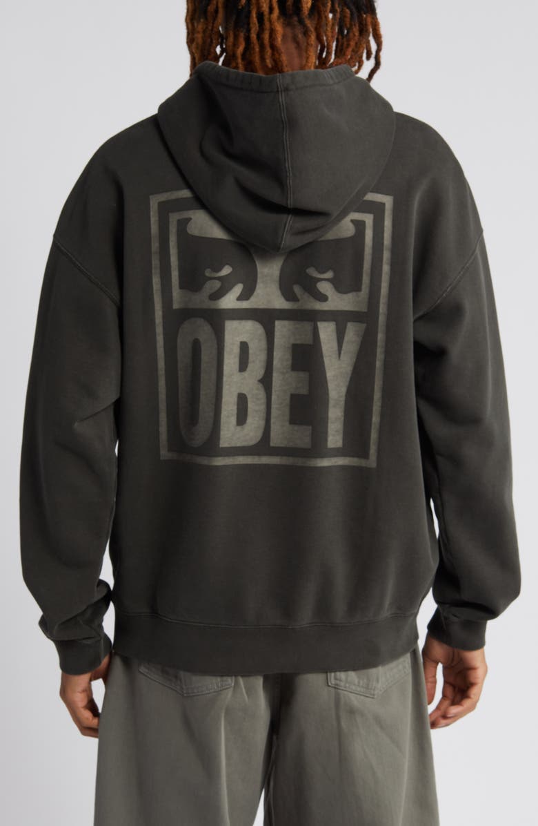 Obey Oversize Eyes Logo Hoodie, Alternate, color, 