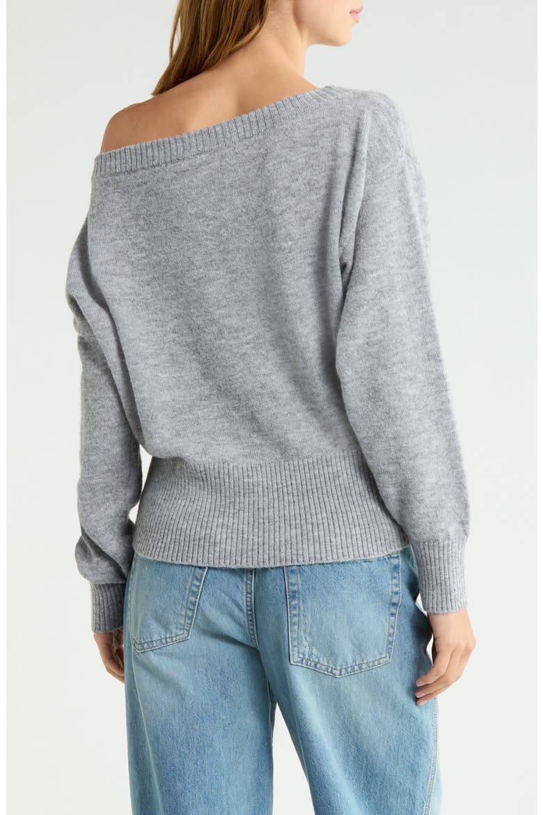 Maisie Off the Shoulder Sweater, Alternate, color, GREY