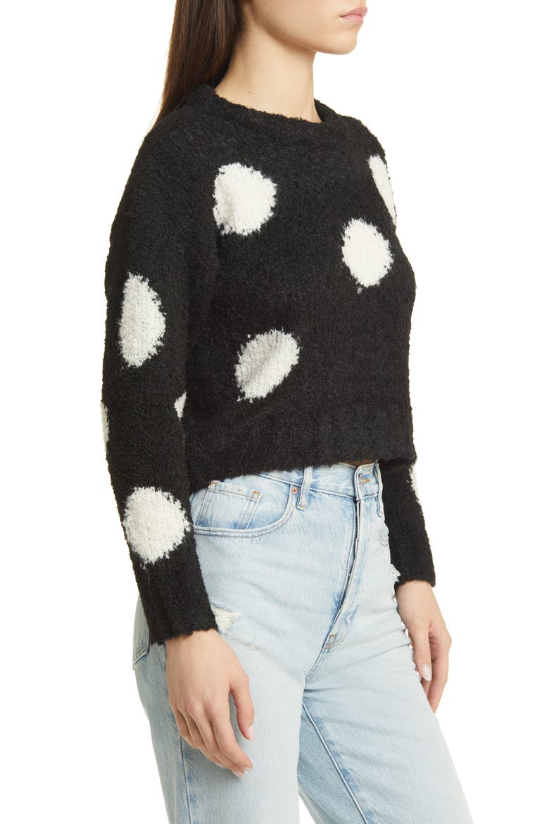Multi Dots Sweater, Alternate, color, BLACK WHITE