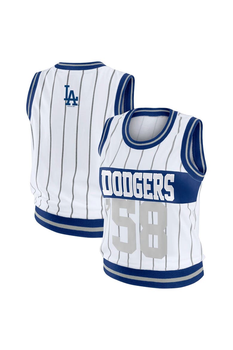Women's WEAR by Erin Andrews  White Los Angeles Dodgers Sporty Tank Top, Main, color, White