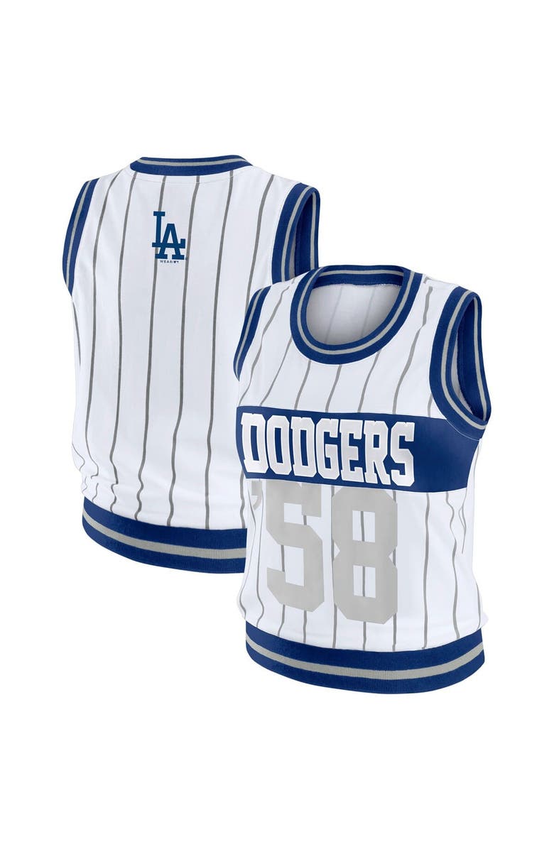 WEAR by Erin Andrews Women's WEAR by Erin Andrews  White Los Angeles Dodgers Sporty Tank Top, Main, color, White