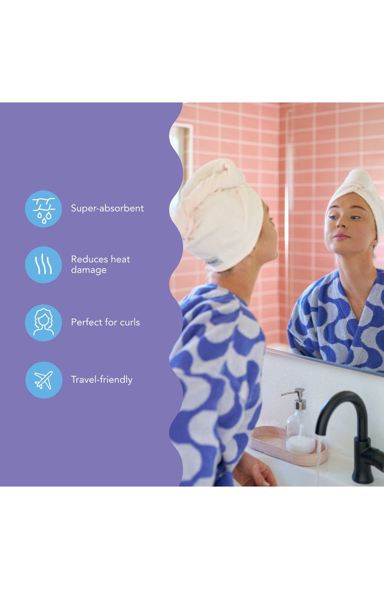 TURBIE TWIST 2 Pack Microfiber Hair Towel for Straight, Wavy, Curly Hair, Alternate, color, Tonal