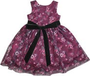 JOE-ELLA Kids' Mesh Print Party Dress