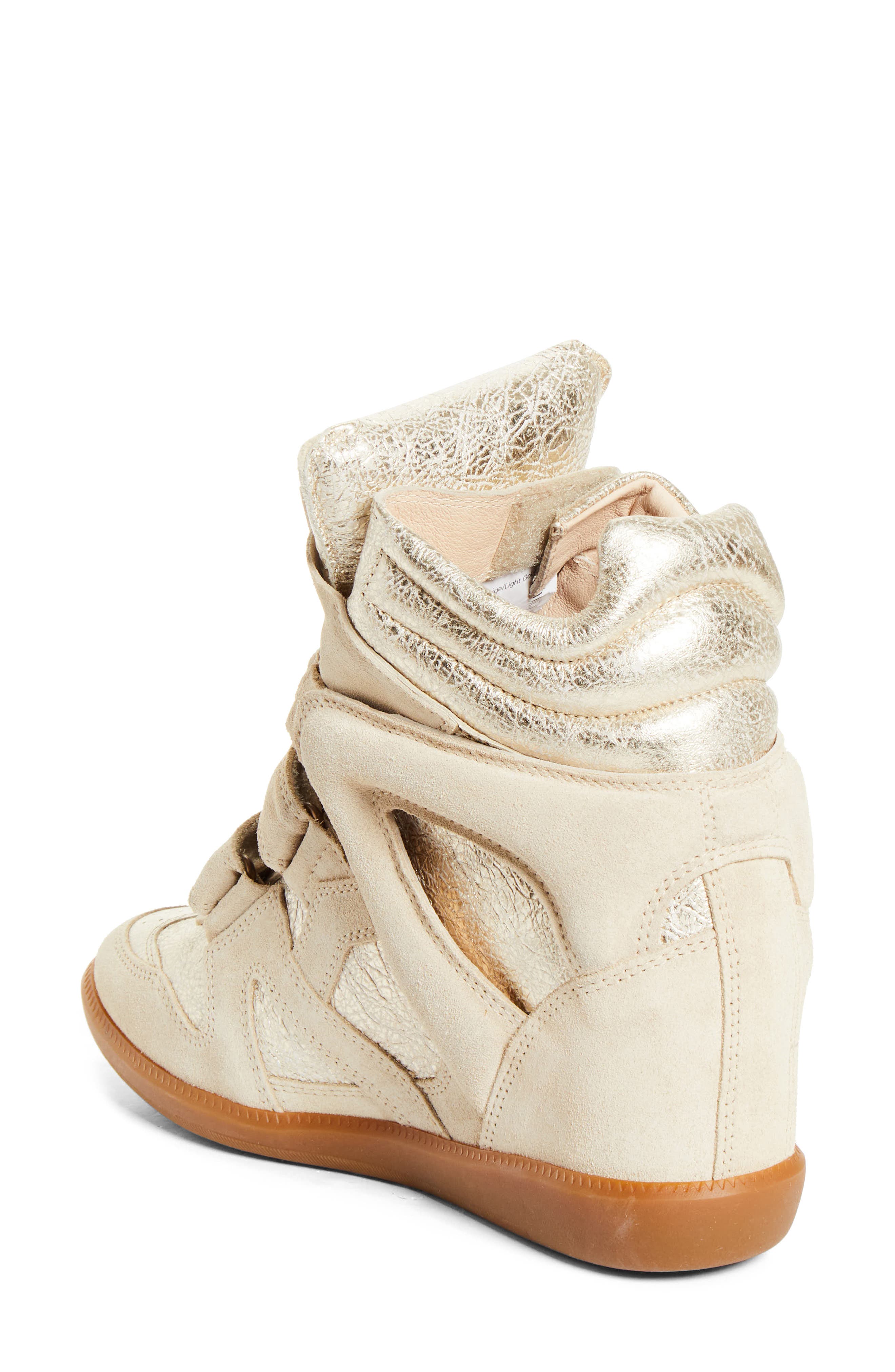 Bekett Ring Wedge Sneaker, Alternate, color, LIGHT BEIGE/LIGHT GOLD