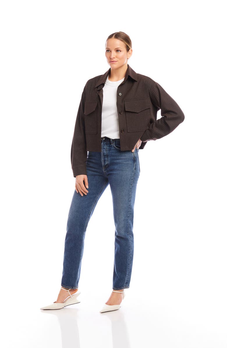 FIFTEEN TWENTY Pinstripe Crop Jacket, Alternate, color,