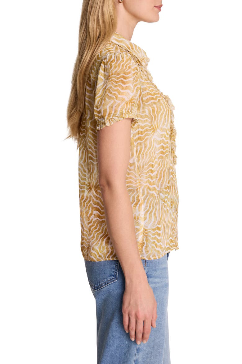 Sunrays Ruffle Placket Georgette Button-Up Shirt, Alternate, color, YELLOW MULTI