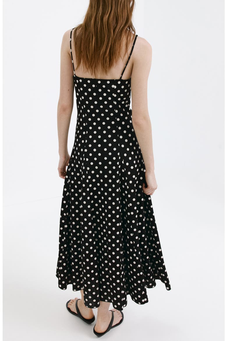 Dot Sleeveless Maxi Dress, Alternate, color, BLACK